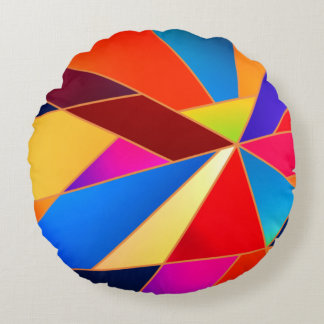 Colourful Geometrical Shapes Print Throw Pillow