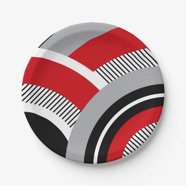 Colourful geometry paper plate (Front)