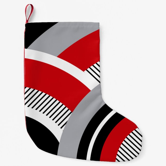 Colourful geometry small christmas stocking (Front)
