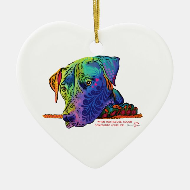 Colourful George Ornamet Ceramic Tree Decoration (Front)