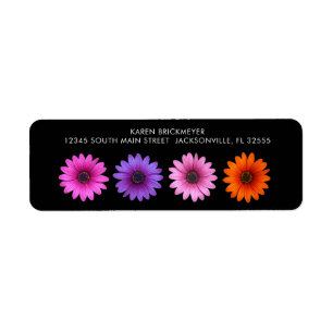 Colourful Gerber Daisy Return Label