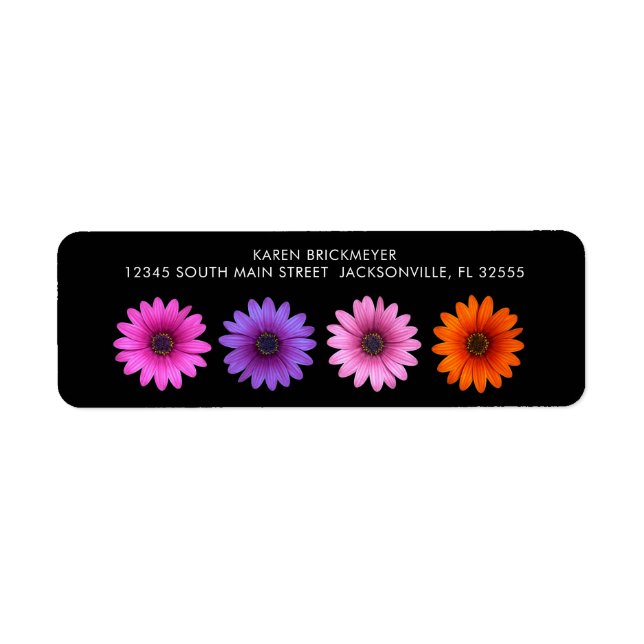 Colourful Gerber Daisy Return Label (Front)