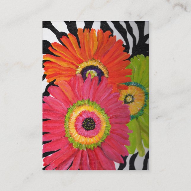 Colourful Gerbera Daisy Business Cards (Front)