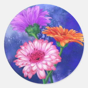 Colourful Gerberas Gift Sticker