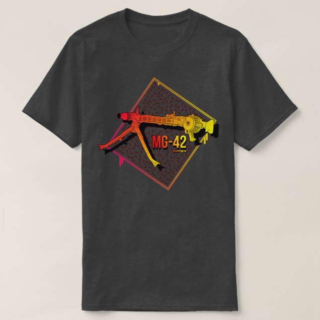 Colourful German MG42 machine gun T-Shirt (Design Front)