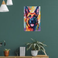 Colourful German Shepherd Art