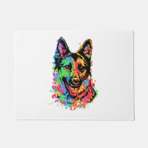 Colourful German Shepherd  Doormat
