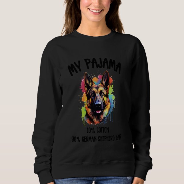 Colourful German Shepherd - Funny Dog Design for P Sweatshirt (Front)