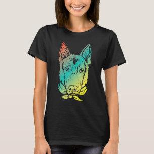 Colourful German Shepherd K9 Canine Dog Owner T-Shirt