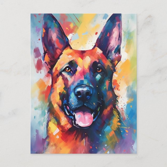 Colourful German Shepherd Postcard (Front)