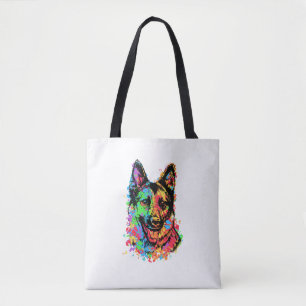 Colourful German Shepherd Tote Bag