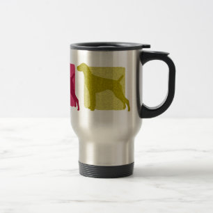 Colourful German Shorthaired Pointer Silhouettes Travel Mug