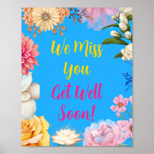 colourful get well soon poster