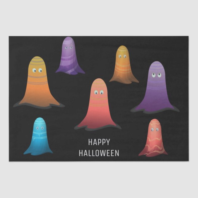 Colourful Ghosts Tissue Paper (Front)