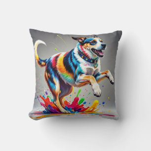 Colourful giant happy playful funny dog,  cushion