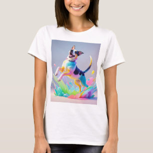 Colourful giant happy playful funny dog, splash T-Shirt