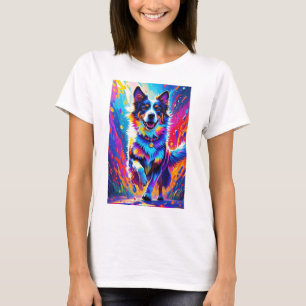 Colourful giant happy playful funny dog, splash T-Shirt