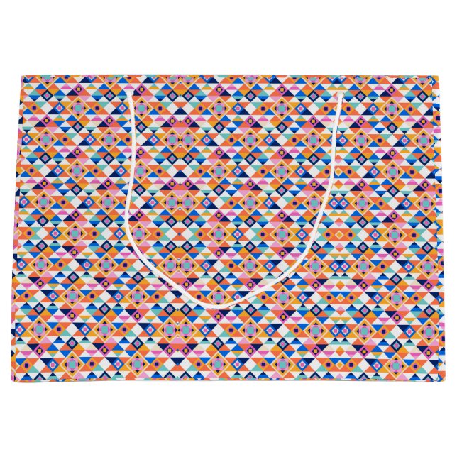 Colourful gift bag with geometric pattern  (Front)