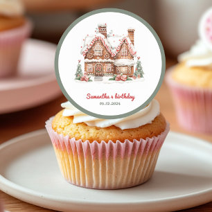 Colourful Gingerbread House Birthday Party Classic Round Sticker