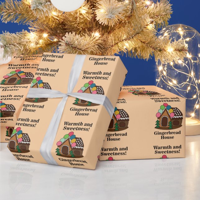 Colourful Gingerbread House Wrapping Paper (Holidays)