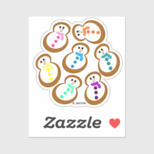 Colourful Gingerbread Snowmen Cookies