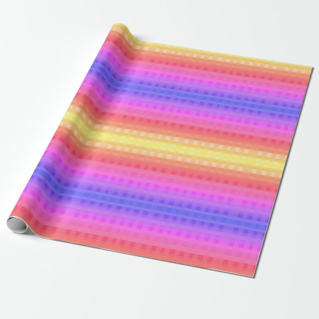 Colourful Gingham Pattern  Wrapping Paper (Unrolled)