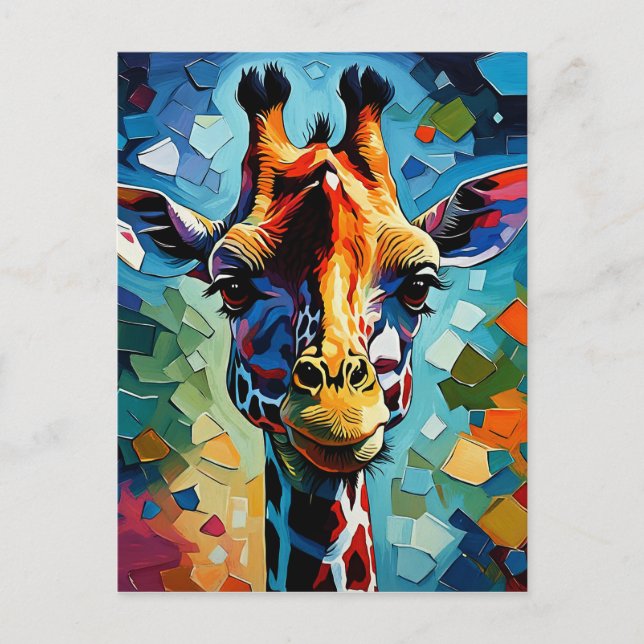 Colourful Giraffe 302 Postcard (Front)