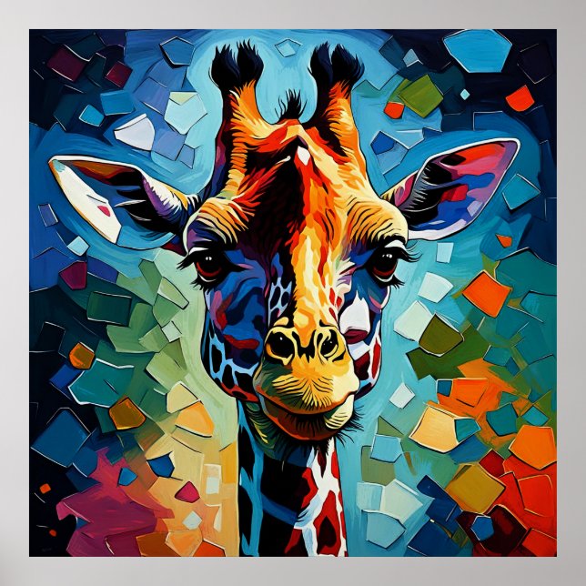 Colourful Giraffe 302 Poster (Front)