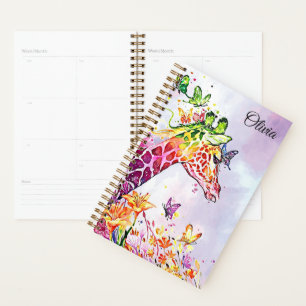 Colourful Giraffe and Butterflies Planner