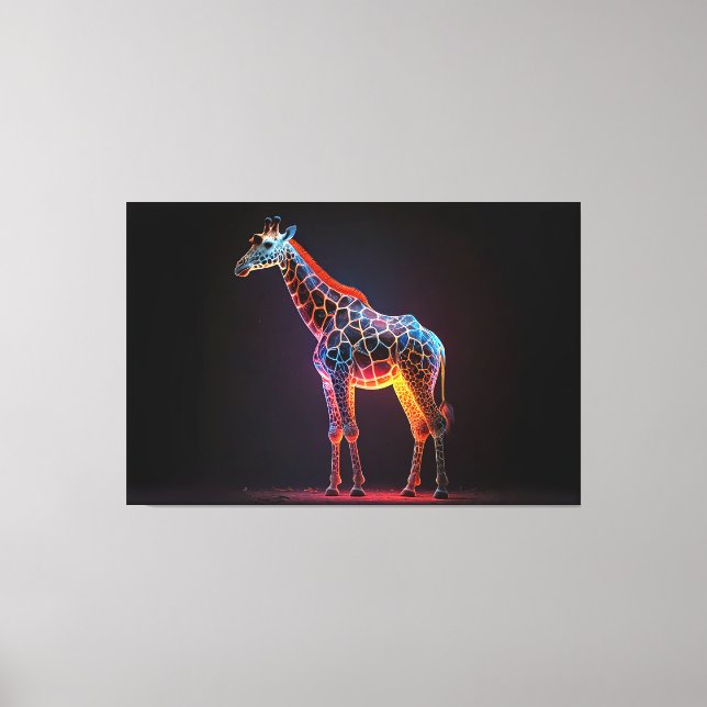 Colourful Giraffe Canvas Print (Front)