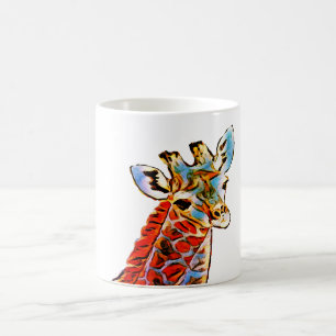 Colourful giraffe coffee mug