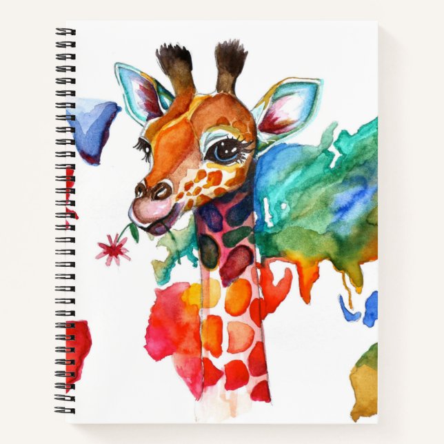 Colourful giraffe notebook (Front)