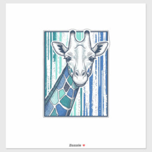 Colourful Giraffe Portrait Vintage Engraving Vecto
