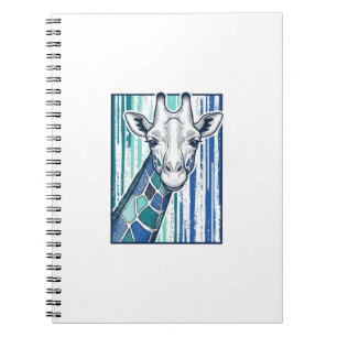 Colourful Giraffe Portrait Vintage Engraving Vecto Notebook
