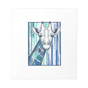 Colourful Giraffe Portrait Vintage Engraving Vecto Notepad