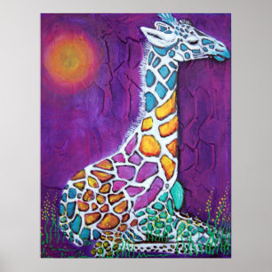 Colourful Giraffe Poster