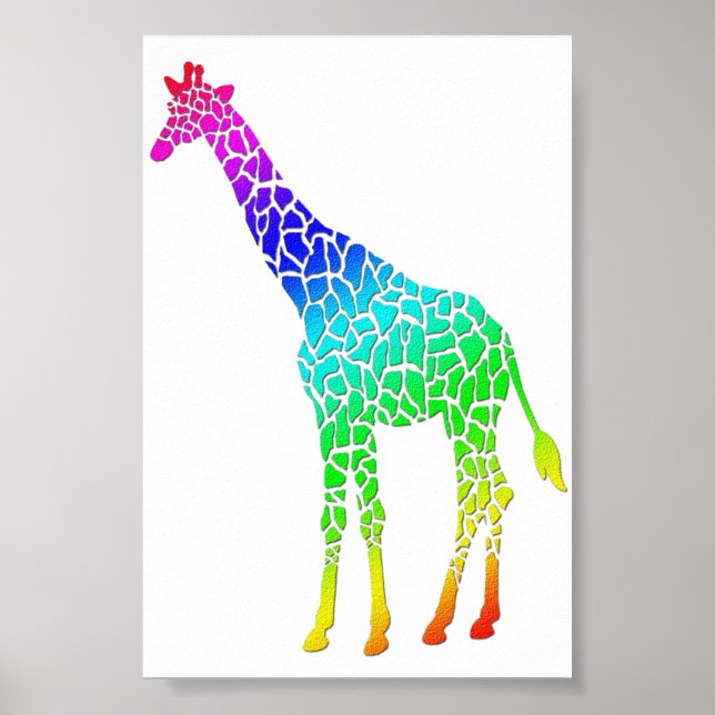 Colourful Giraffe Poster (Front)