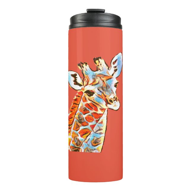 Colourful giraffe Thermal Tumbler (Front)