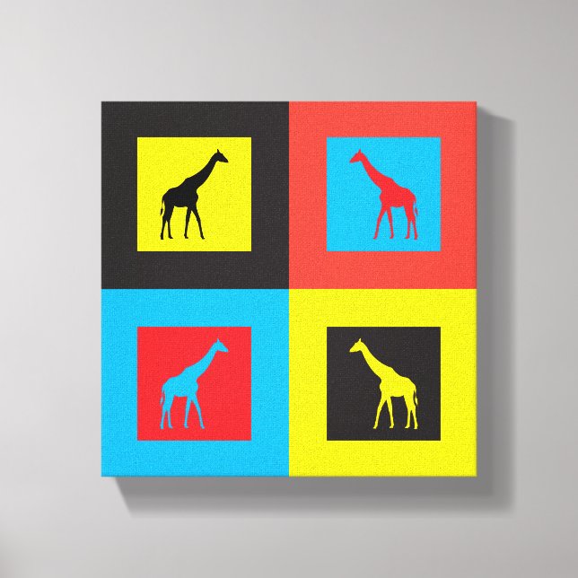 Colourful Giraffes Canvas Print (Front)
