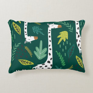 Colourful Giraffes: Decorative Animal Pattern. Cushion
