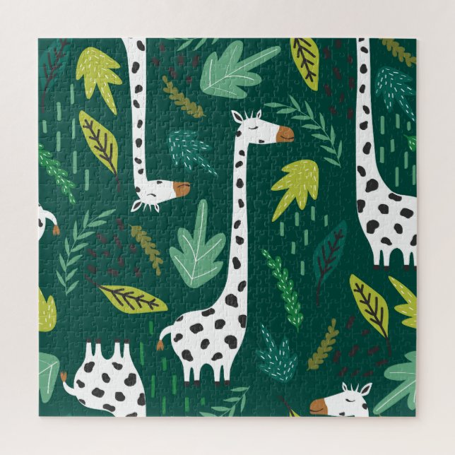 Colourful Giraffes: Decorative Animal Pattern. Jigsaw Puzzle (Vertical)