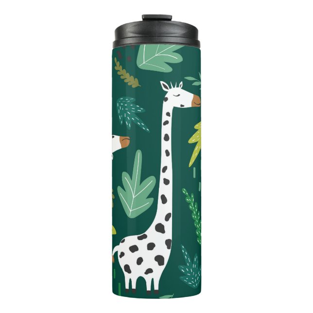 Colourful Giraffes: Decorative Animal Pattern. Thermal Tumbler (Front)