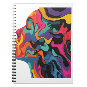 Colourful Girl Face Illustration Notebook