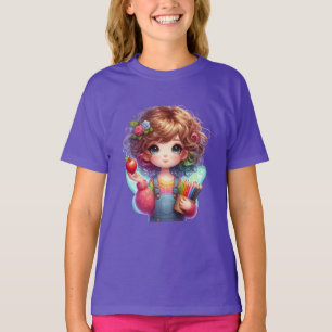 Colourful Girl Ready for School Fun T-Shirt