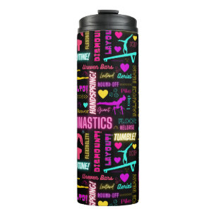 Colourful Girls Gymnastics Glossary Typography    Thermal Tumbler