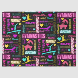 Colourful Girls Gymnastics Glossary Typography Tissue Paper