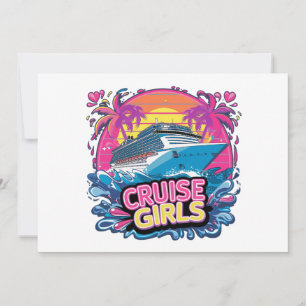 Colourful Girls Trip Cruise Caribbean Squad Invitation