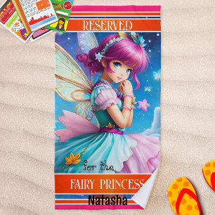 Colourful Girly Fairy Princess  Beach Towel