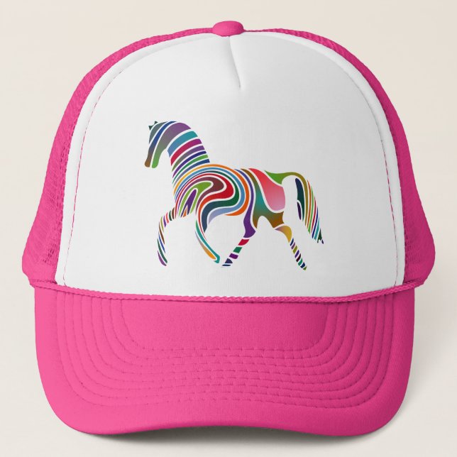 Colourful Girly Fantasy Horse Trucker Hat (Front)