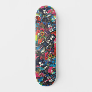 Colourful Girly Floral Urban Street Art Inspired  Skateboard